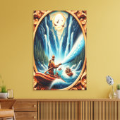 De brandweerlieden geladen op hun boot canvas afdruk (Insitu (Woonkamer))