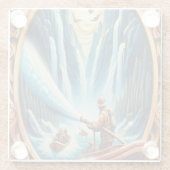 De brandweerlieden geladen op hun boot glazen onderzetter (Achterkant)