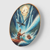 De brandweerlieden geladen op hun boot grote klok (Hoek)