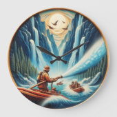 De brandweerlieden geladen op hun boot grote klok (Voorkant)