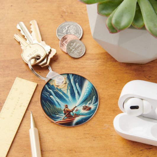 De brandweerlieden geladen op hun boot sleutelhanger (Bureau)