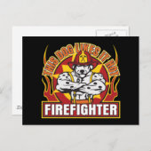 De brandweerman houdt van het Heet Briefkaart (Voorkant / Achterkant)