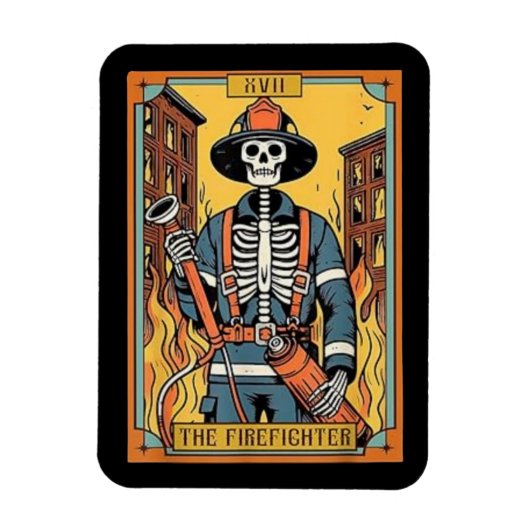 De Brandweerman Tarot Kaart Magnet Magneet (Verticaal)