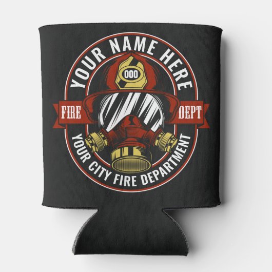 De brandweerman van het masker van de brandweerman blikjeskoeler (Achterkant)