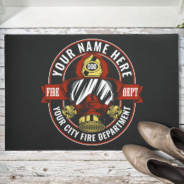 De brandweerman van het masker van de brandweerman deurmat