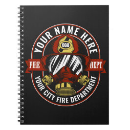 De brandweerman van het masker van de brandweerman notitieboek