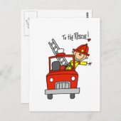 De Brandweerstand van het Cijfer van de kruk aan d Briefkaart (Voorkant / Achterkant)