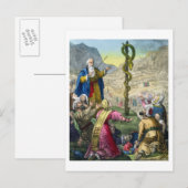 De Brazen Serpent uit een bijbel die door Edward i Briefkaart (Voorkant / Achterkant)