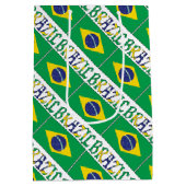 De Braziliaanse vlag met Jouw naam Medium Cadeauzakje (Achterkant)