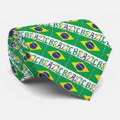 De Braziliaanse vlag met Jouw naam Stropdas (Opgerold)