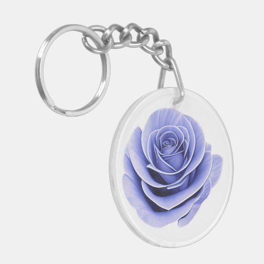 De breekbare schoonheid van een Roos Sleutelhanger (Voorkant Links)