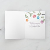 De breiende bal van garen siert Kerstkaart Feestdagen Kaart (Binnen)