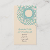 De breiende visitekaartjes van de handwerk (Achterkant)