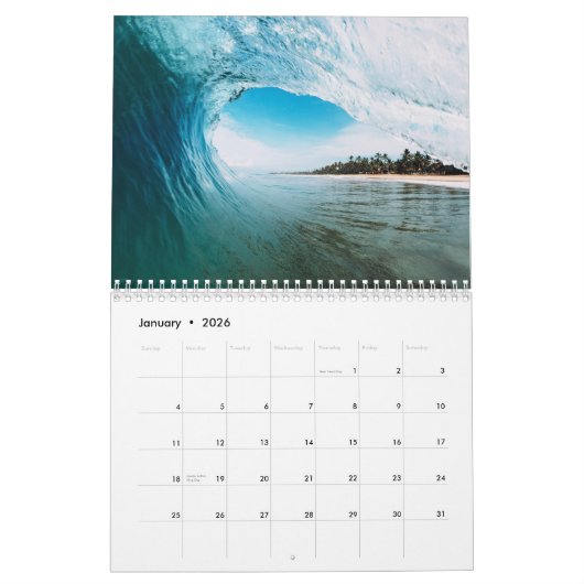 De brekende Kalender van de Muur van Golven (Jan 2026)