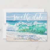 De brekende Tropische Beach bewaart de Datum Magnetische Uitnodiging (Voorkant)