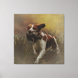 De Bretagne spaniel Ceramic Tile Beverage Coas Canvas Afdruk