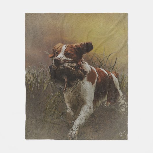 De Bretagne spaniel Ceramic Tile Beverage Coas Fleece Deken (Voorkant)