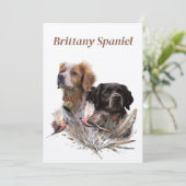 De Bretagne Spaniels, Frans Bretagne, Vogelhond, Kaart (Staand voorkant)