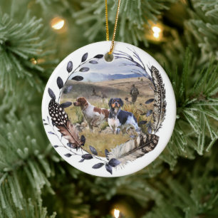 De Bretagne Spaniels, Frans Bretagne, Vogelhond, Keramisch Ornament