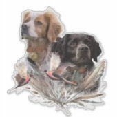 De Bretagne Spaniels, Frans Bretagne, Vogelhond, Sticker (Voorkant)