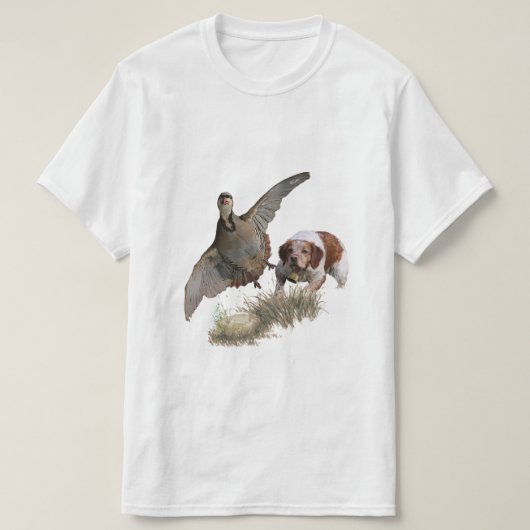 De Bretagne Spaniels, Frans Bretagne, Vogelhond, T-shirt (Design voorkant)
