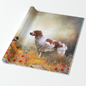 De Bretagne Spaniels, vogeljacht seizoen Cadeaupapier (Uitgerold)