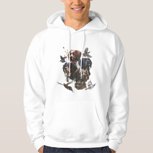 De Bretagne Spaniels, vogeljacht seizoen Hoodie (Voorkant)