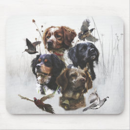 De Bretagne Spaniels, vogeljacht seizoen Muismat