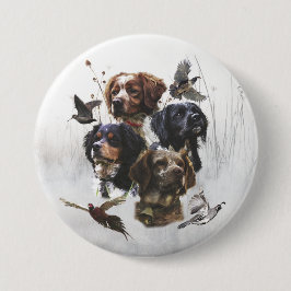 De Bretagne Spaniels, vogeljacht seizoen Ronde Button 7,6 Cm