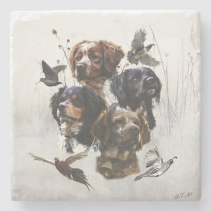 De Bretagne Spaniels, vogeljacht seizoen Stenen Onderzetter