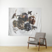 De Bretagne Spaniels, vogeljacht seizoen Wandkleed (In Situ (horizontaal))