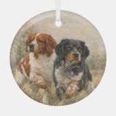 De Bretonse spaniël  Glas Ornament (Voorkant)