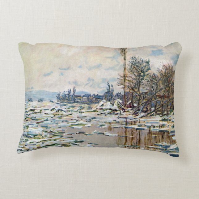 De breuk van het ijs door Claude Monet Accent Kussen (Achterkant)
