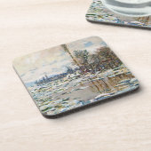 De breuk van het ijs door Claude Monet Bier Onderzetter (Linkerzijde)