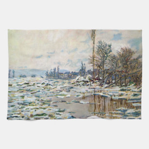 De breuk van het ijs door Claude Monet Theedoek