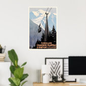 De Brevent-kabelbaan Chamonix Mont-Blanc Frankrijk Poster (Thuiskantoor)