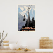De Brevent-kabelbaan Chamonix Mont-Blanc Frankrijk Poster (Keuken)