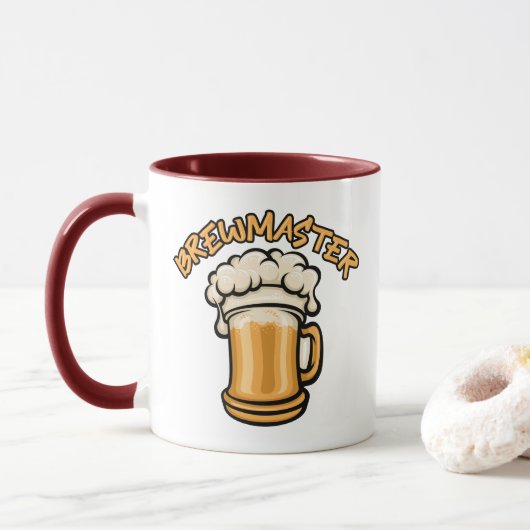 De Brewmaster heeft een Mok voor bier nodig (Met donut)