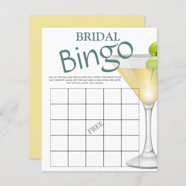 De Bridal Bingo Bridal van de begroting nodigt uit (Voorkant / Achterkant)