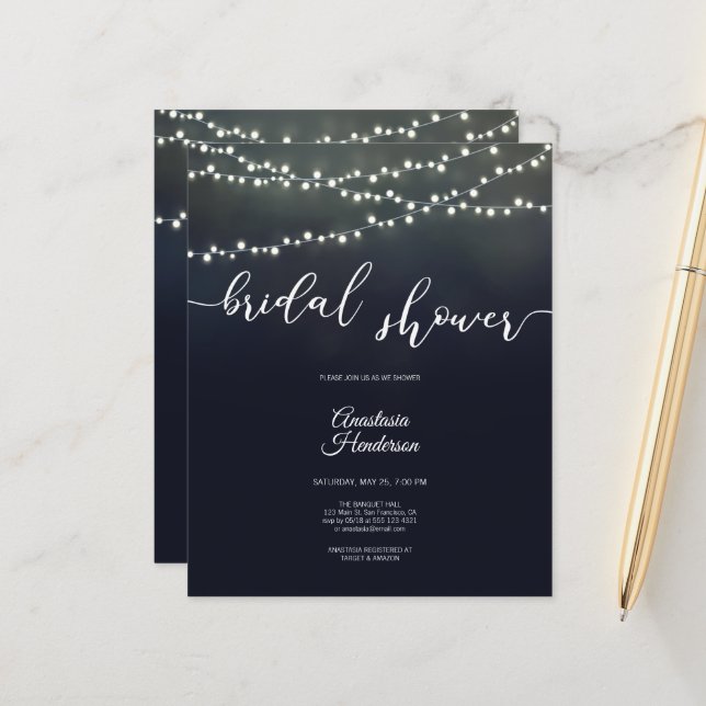 De Bridal van de begroting nodigt de Uitnodiging u (Voorkant / Achterkant in situ)