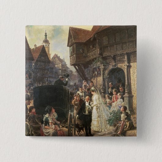 De Bride, 19e eeuw Vierkante Button 5,1 Cm (Voorkant)