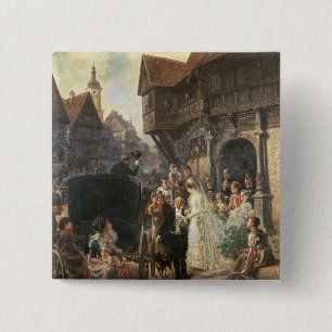 De Bride, 19e eeuw Vierkante Button 5,1 Cm