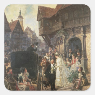 De Bride, 19e eeuw Vierkante Sticker