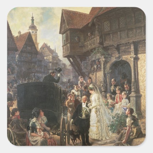 De Bride, 19e eeuw Vierkante Sticker (Voorkant)