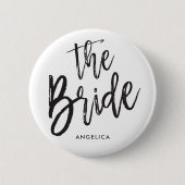 De bride | Aangepaste bruiloft in zwarte Script-st Ronde Button 5,7 Cm (Voorkant)