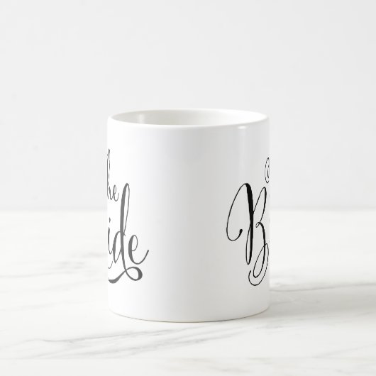 De Bride Elegant Black Script Wedding Koffiemok (Center)