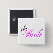 De Bride - Gepersonaliseerd Vierkante Button 5,1 Cm (Voorkant /achterkant)