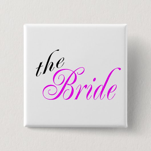 De Bride - Gepersonaliseerd Vierkante Button 5,1 Cm (Voorkant)