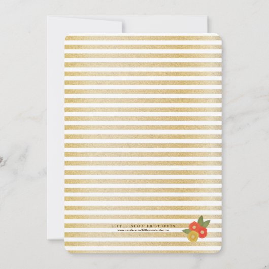 De Bride Glitter & Floral Shower Invitatio Kaart (Achterkant)