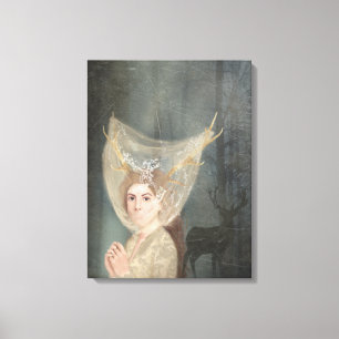De bride, gothische, donkere romance, mooie kunst canvas afdruk